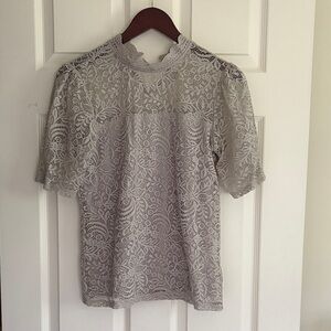 Elegant Lace Women Top in Gray